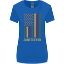 Juneteenth Black Lives Matter USA Flag Womens Wider Cut T-Shirt Royal Blue