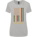 Juneteenth Black Lives Matter USA Flag Womens Wider Cut T-Shirt Sports Grey