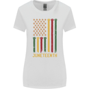 Juneteenth Black Lives Matter USA Flag Womens Wider Cut T-Shirt White