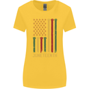 Juneteenth Black Lives Matter USA Flag Womens Wider Cut T-Shirt Yellow