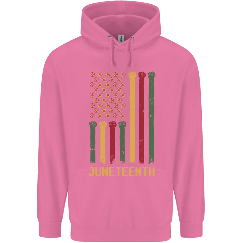 Juneteenth Emancipation Day USA Flag Childrens Kids Hoodie Azalea