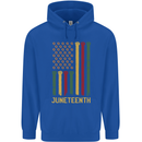Juneteenth Emancipation Day USA Flag Childrens Kids Hoodie Royal Blue