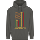 Juneteenth Emancipation Day USA Flag Childrens Kids Hoodie Storm Grey