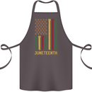 Juneteenth Emancipation Day USA Flag Cotton Apron 100% Organic Dark Grey