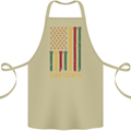 Juneteenth Emancipation Day USA Flag Cotton Apron 100% Organic Khaki