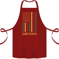 Juneteenth Emancipation Day USA Flag Cotton Apron 100% Organic Maroon