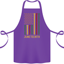 Juneteenth Emancipation Day USA Flag Cotton Apron 100% Organic Purple