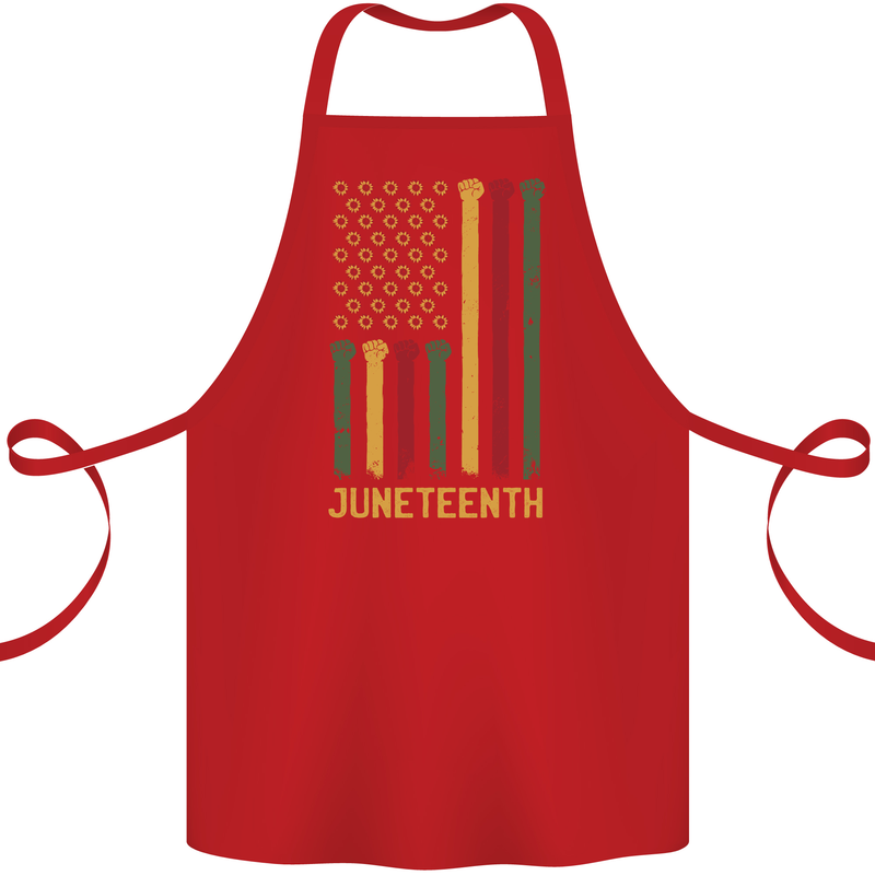 Juneteenth Emancipation Day USA Flag Cotton Apron 100% Organic Red