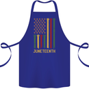 Juneteenth Emancipation Day USA Flag Cotton Apron 100% Organic Royal Blue