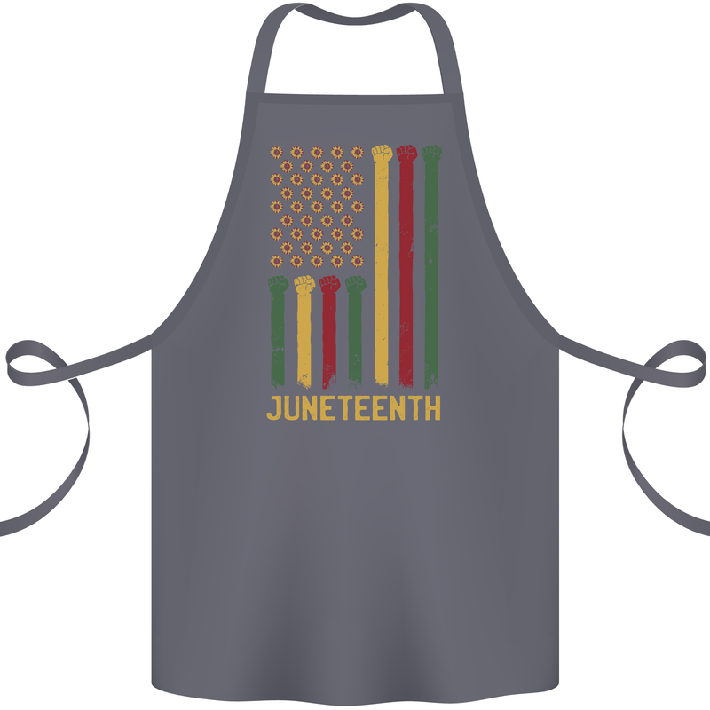 Juneteenth Emancipation Day USA Flag Cotton Apron 100% Organic Steel