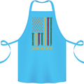 Juneteenth Emancipation Day USA Flag Cotton Apron 100% Organic Turquoise