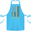Juneteenth Emancipation Day USA Flag Cotton Apron 100% Organic Turquoise