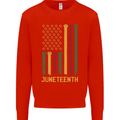 Juneteenth Emancipation Day USA Flag Kids Sweatshirt Jumper Bright Red