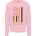 Juneteenth Emancipation Day USA Flag Kids Sweatshirt Jumper Light Pink