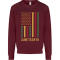 Juneteenth Emancipation Day USA Flag Kids Sweatshirt Jumper Maroon