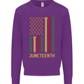 Juneteenth Emancipation Day USA Flag Kids Sweatshirt Jumper Purple