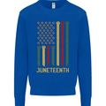 Juneteenth Emancipation Day USA Flag Kids Sweatshirt Jumper Royal Blue