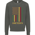 Juneteenth Emancipation Day USA Flag Kids Sweatshirt Jumper Storm Grey
