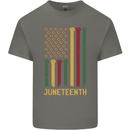 Juneteenth Emancipation Day USA Flag Kids T-Shirt Childrens Charcoal