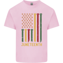 Juneteenth Emancipation Day USA Flag Kids T-Shirt Childrens Light Pink