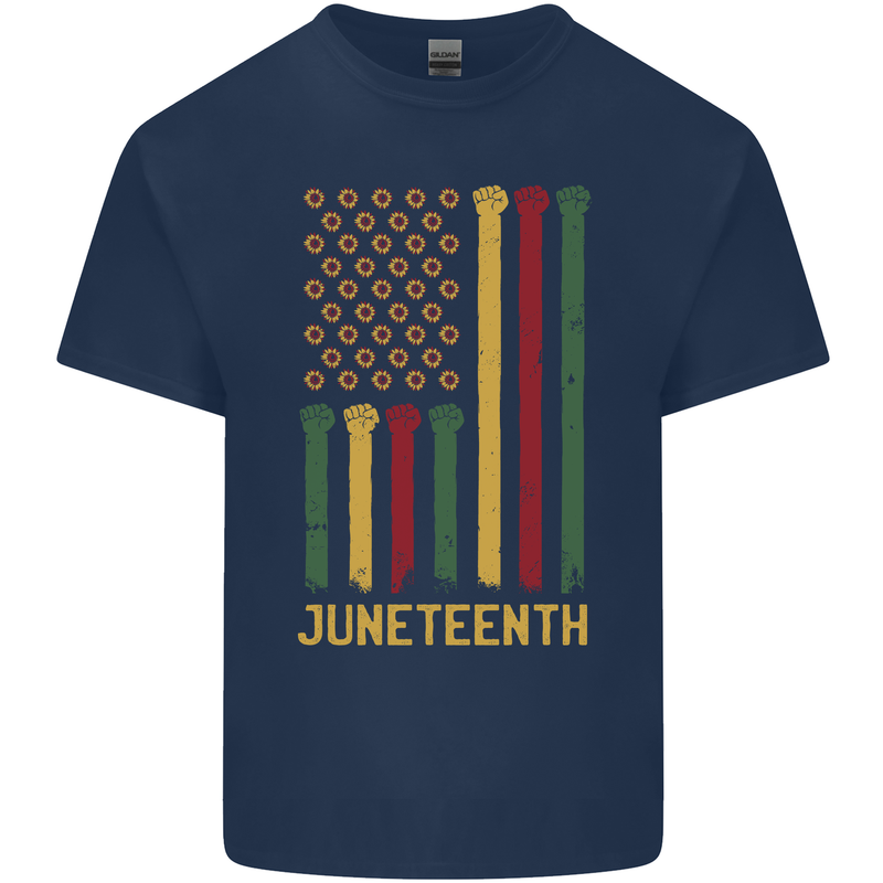 Juneteenth Emancipation Day USA Flag Kids T-Shirt Childrens Navy Blue