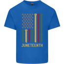 Juneteenth Emancipation Day USA Flag Kids T-Shirt Childrens Royal Blue
