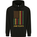 Juneteenth Emancipation Day USA Flag Mens 80% Cotton Hoodie Black