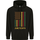 Juneteenth Emancipation Day USA Flag Mens 80% Cotton Hoodie Black