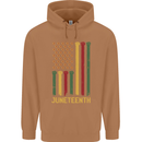 Juneteenth Emancipation Day USA Flag Mens 80% Cotton Hoodie Caramel Latte