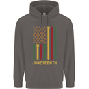 Juneteenth Emancipation Day USA Flag Mens 80% Cotton Hoodie Charcoal