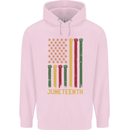 Juneteenth Emancipation Day USA Flag Mens 80% Cotton Hoodie Light Pink