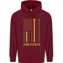 Juneteenth Emancipation Day USA Flag Mens 80% Cotton Hoodie Maroon