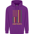 Juneteenth Emancipation Day USA Flag Mens 80% Cotton Hoodie Purple