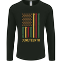 Juneteenth Emancipation Day USA Flag Mens Long Sleeve T-Shirt Black