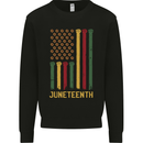 Juneteenth Emancipation Day USA Flag Mens Sweatshirt Jumper Black