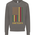 Juneteenth Emancipation Day USA Flag Mens Sweatshirt Jumper Charcoal