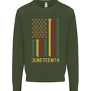 Juneteenth Emancipation Day USA Flag Mens Sweatshirt Jumper Forest Green