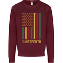 Juneteenth Emancipation Day USA Flag Mens Sweatshirt Jumper Maroon