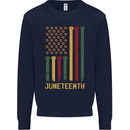 Juneteenth Emancipation Day USA Flag Mens Sweatshirt Jumper Navy Blue