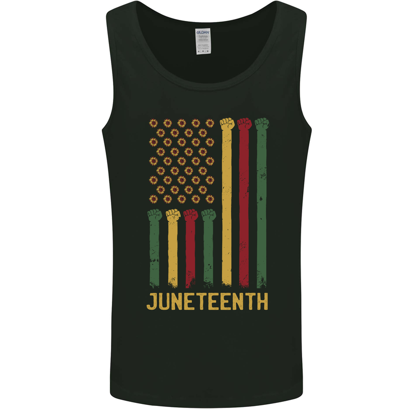 Juneteenth Emancipation Day USA Flag Mens Vest Tank Top Black