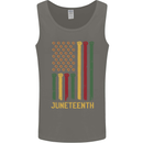 Juneteenth Emancipation Day USA Flag Mens Vest Tank Top Charcoal