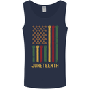 Juneteenth Emancipation Day USA Flag Mens Vest Tank Top Navy Blue