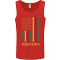 Juneteenth Emancipation Day USA Flag Mens Vest Tank Top Red