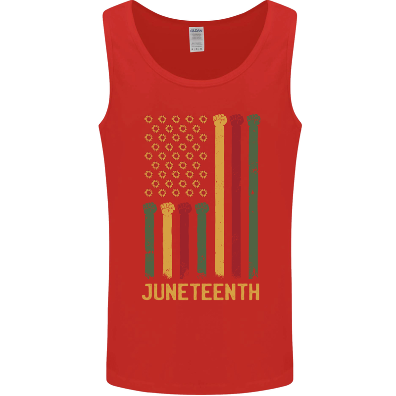 Juneteenth Emancipation Day USA Flag Mens Vest Tank Top Red