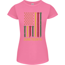 Juneteenth Emancipation Day USA Flag Womens Petite Cut T-Shirt Azalea