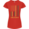 Juneteenth Emancipation Day USA Flag Womens Petite Cut T-Shirt Red