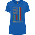 Juneteenth Emancipation Day USA Flag Womens Wider Cut T-Shirt Royal Blue