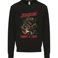 Jurassic Rawr n Roll T-Rex Dinosaur Guitar Rock Kids Sweatshirt Jumper Black