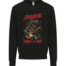 Jurassic Rawr n Roll T-Rex Dinosaur Guitar Rock Mens Sweatshirt Jumper Black