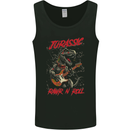Jurassic Rawr n Roll T-Rex Dinosaur Guitar Rock Mens Vest Tank Top Black